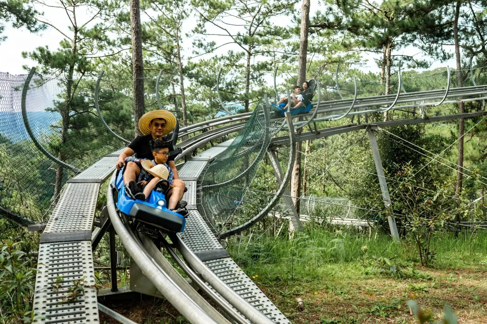 越南大叻达坦拉高山滑车（Datanla Alpine Coaster），穿梭松林与山谷之间，体验刺激冒险之旅。