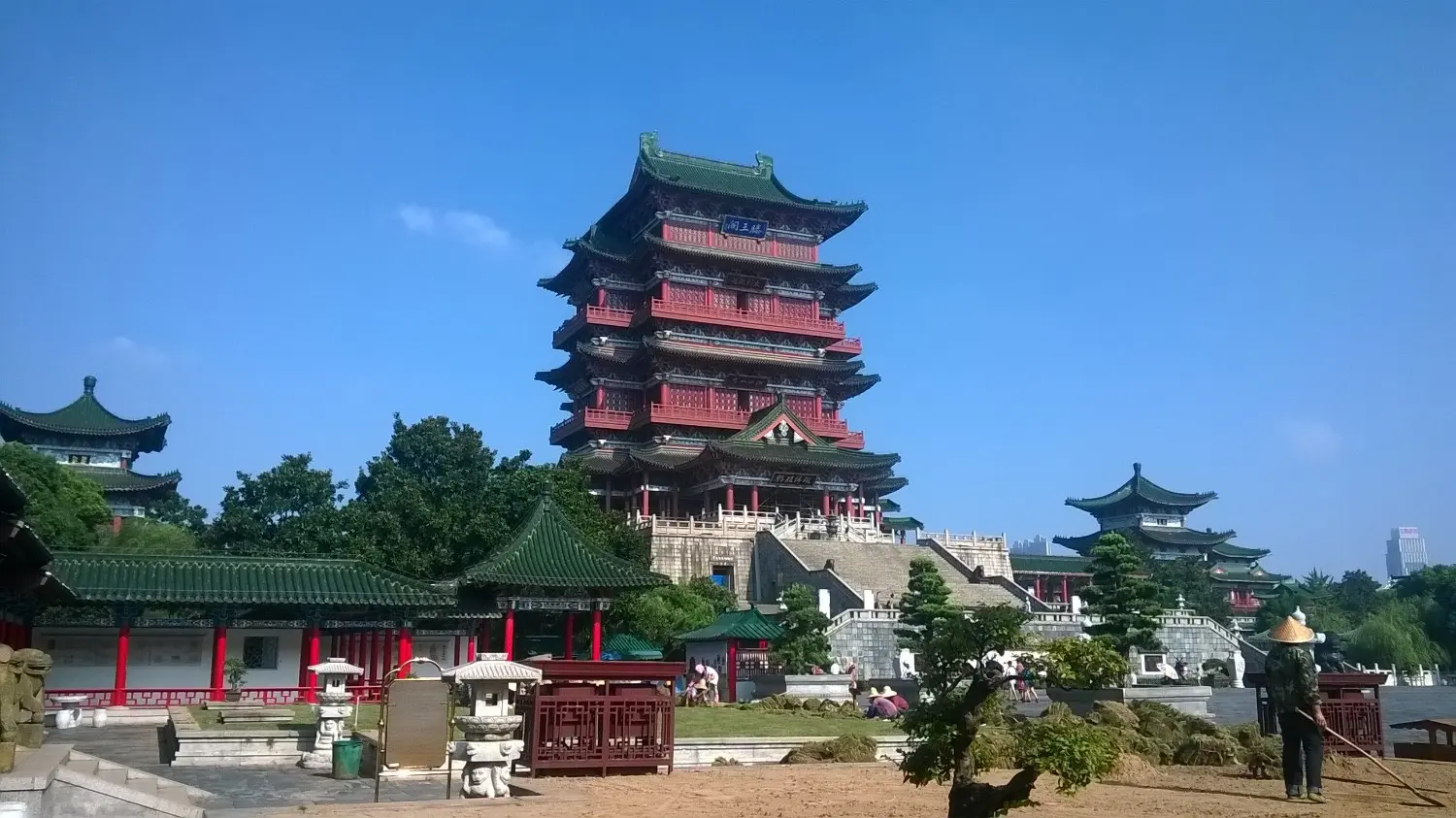 The iconic Tengwang Pavilion in Nanchang, Jiangxi, China, showcasing magnificent Tang-style architecture, rich cultural heritage, and one of the country's most celebrated historical landmarks overlooking the Gan River.