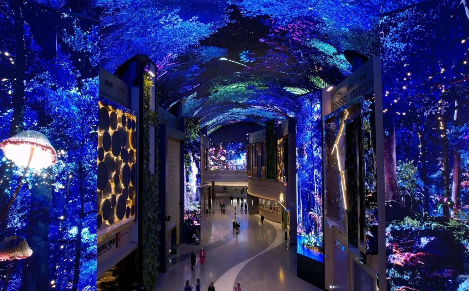 INSPIRE LED Aurora Road at INSPIRE Entertainment Resort in Incheon, South Korea, featuring immersive digital LED displays, stunning light art, and one of Korea's most spectacular indoor multimedia attractions.