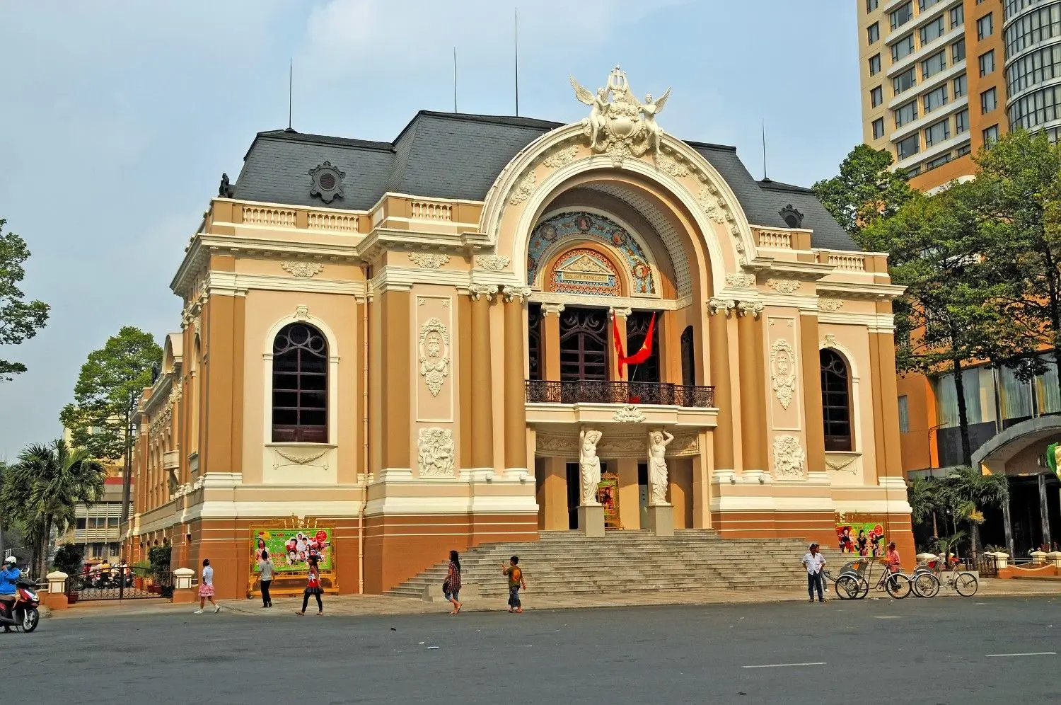 Ho Chi Minh City Opera House (Saigon Opera House) in District 1, Vietnam, featuring elegant French colonial architecture, ornate façade, and one of the city's most iconic cultural and historical landmarks.