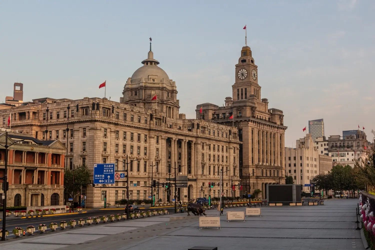 The Bund (Waitan) in Shanghai, China, featuring iconic historic waterfront architecture, grand colonial-era buildings, and panoramic views along the Huangpu River. One of Shanghai's most famous landmarks, renowned for its rich history, stunning skyline, and blend of Eastern and Western architectural styles.