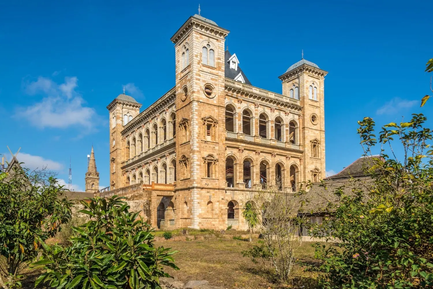 Queen’s Palace (Rova of Antananarivo) in Madagascar, featuring its historic stone architecture overlooking the capital city. One of Antananarivo’s most important cultural and historical landmarks, reflecting Madagascar’s royal heritage.